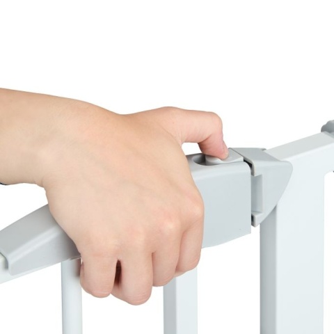 Barierka / bramka drzwi rozszerzana bez wiercenia 78x70cm stal/biały szary montaż 76-82cm