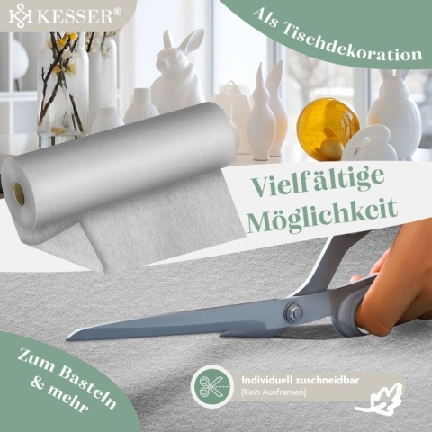 Bieżnik na stół – 25 m x 30 cm – szary – poliester włóknina – 30 g/m²