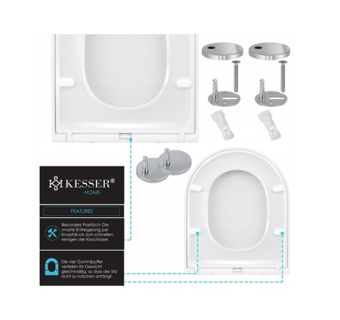 Deska sedesowa KESSER K-WC-1538U - biały - duroplast