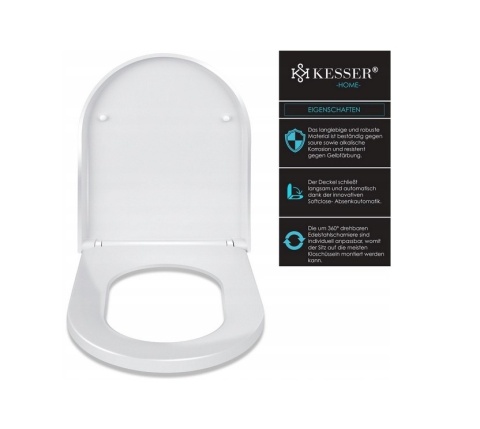 Deska sedesowa KESSER K-WC-1538U - biały - duroplast