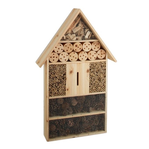 Domek dla owadów XL 79x49x12cm drewno stal bambus szyszki ogrodowy hotel dla pszczół