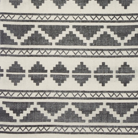 Dywan z frędzlami 60x95cm czarny geometryczny 100% bawełna 0,5cm chodnik