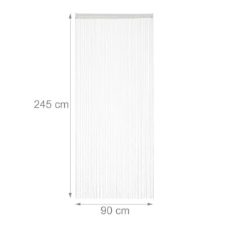 Firana sznurkowa 2 sztuki - biała - 90x245 cm - zasłona nitkowa