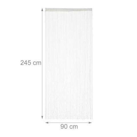 Firana sznurkowa 2 sztuki - biała - 90x245 cm - zasłona nitkowa