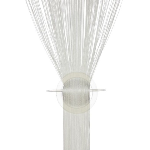 Firana sznurkowa 2 sztuki - biała - 90x245 cm - zasłona nitkowa