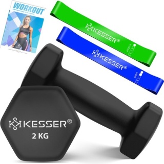 KESSER Hantle 2x2kg zestaw - małe hantelki fitness do ćwiczeń