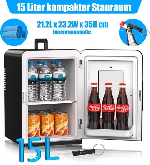 KESSER mini lodówka turystyczna 15L chłodzi/grzeje na kosmetyki leki samochód dom