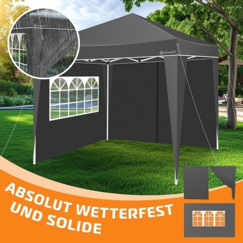 KESSER pawilon 2 ściany boczne 3x3x2,5m antracyt panele do altany ogrodowej