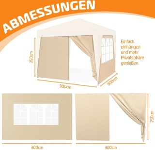 KESSER ścianki boczne do pawilonu 2 szt. 3x3m 220D Oxford poliester panele do altany ogrodowej