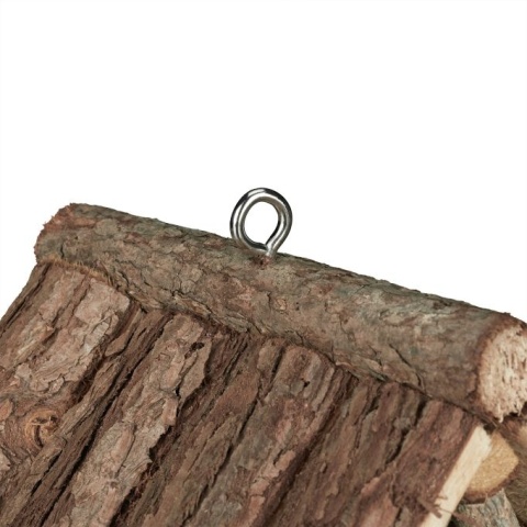 Karmnik dla ptaków drewniany domek 22,5x17x13,5cm jodłowy brązowy do ogrodu