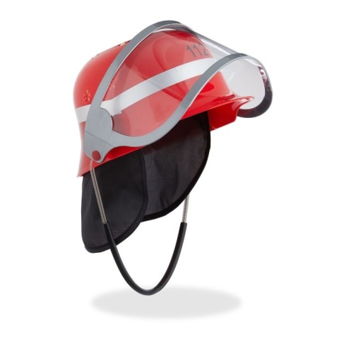 Kask strażacki dla dzieci czerwony 23x22x26cm obwód 45-55cm plastik/poliester