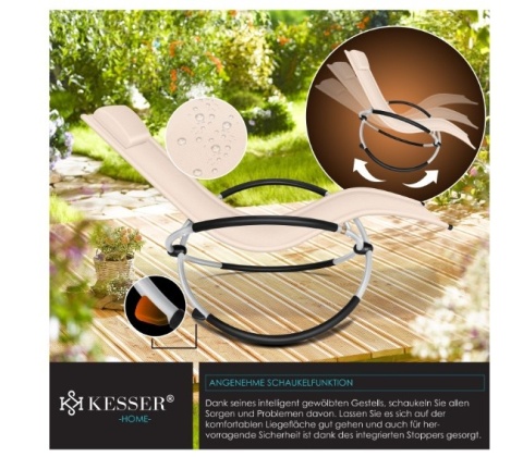 Kesser leżak ogrodowy beżowy – 174x78x89cm – aluminiowy