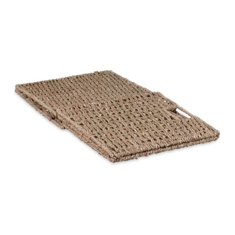 Kosz z trawy morskiej 30x30x30 cm - naturalny - zestaw - do przechowywania