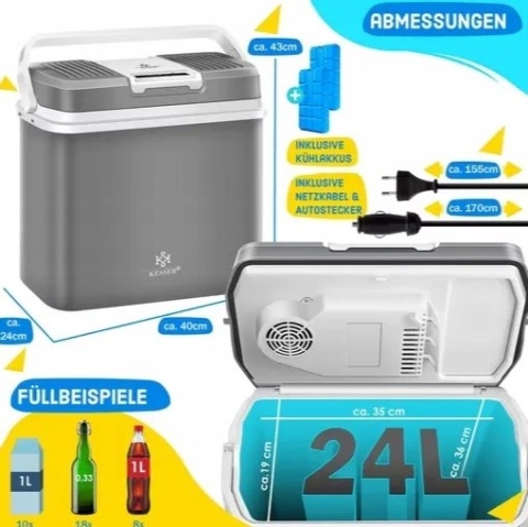 Lodówka turystyczna samochodowa 24L chłodziarka podgrzewacz przenośna