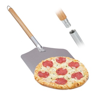 Łopatka do pizzy aluminiowa 79cm srebrna drewniana rączka 30,5x30,5cm do pieca