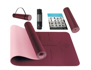 Mata gimnastyczna do jogi fitness 183x61x0,6 cm - wodoodporna - antypoślizgowa