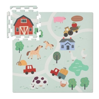 Mata piankowa puzzle dla dzieci farma 89,5x89,5cm kolorowa 9 elementów piankowa