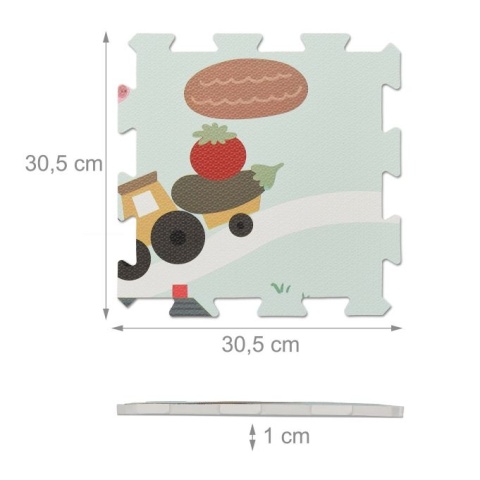 Mata piankowa puzzle dla dzieci farma 89,5x89,5cm kolorowa 9 elementów piankowa