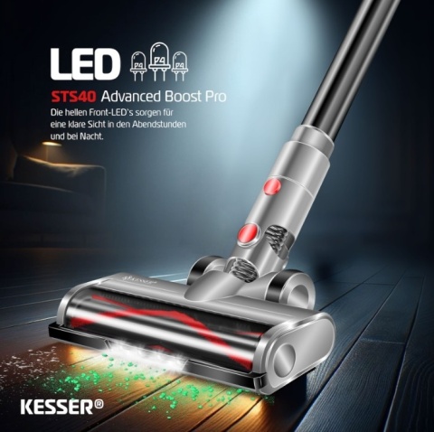 Odkurzacz bezprzewodowy KESSER – 260 W, 28 kPa, HEPA, LED, do 45 min, 2,8 kg, akumulator Li-Ion