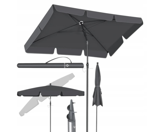 Parasol KESSER antracyt 200x125x240 cm - regulowany