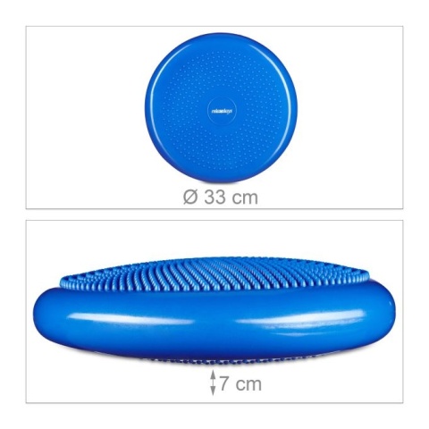 Poduszka sensomotoryczna 33 cm - niebieska - z pompką - max 140 kg