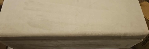 Puf aksamitny ze schowkiem 80x41x40 cm - kremowy - 40L - max 120 kg