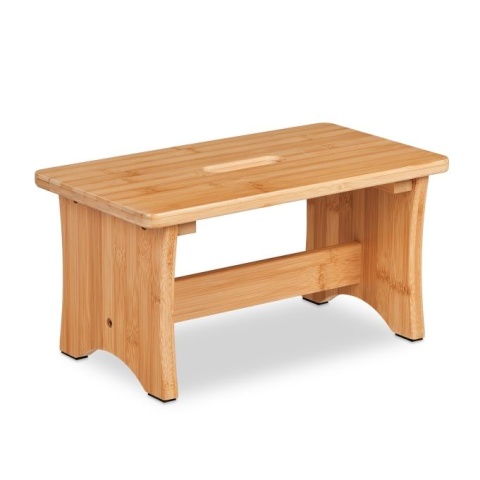 Stołek z bambusa 20,5x40x22cm naturalny max 100kg lekki taboret pomocnik