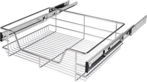 Szuflada kuchenna teleskopowa KESSER 60 cm – stal – srebrna – montaż boczny – do 20 kg
