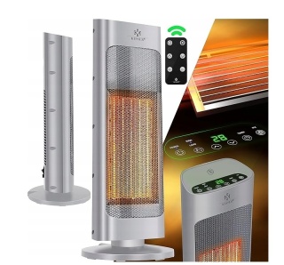 Termowentylator kolumnowy KESSER – 1000/2000W – 52x9x19 cm – pilot – PTC – automatyczne wyłączanie