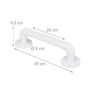 Uchwyt dla seniorów / niepełnosprawnych biały plastikowy 39x9x9,5cm ABS max 100kg łazienka