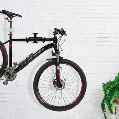 Uchwyt ścienny na rower składany - czarny - 18x27x36 cm - max 30 kg
