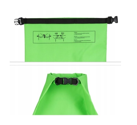 Wodoodporny plecak Ocean Pack Dry Bag 20L zielony PVC 39x29cm odpinany pasek