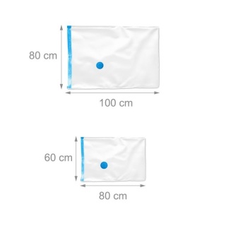 Worki próżniowe 8 sztuk - 2 rozmiary - L 80x60 cm - XL 100x80 cm - przezroczyste/niebieskie