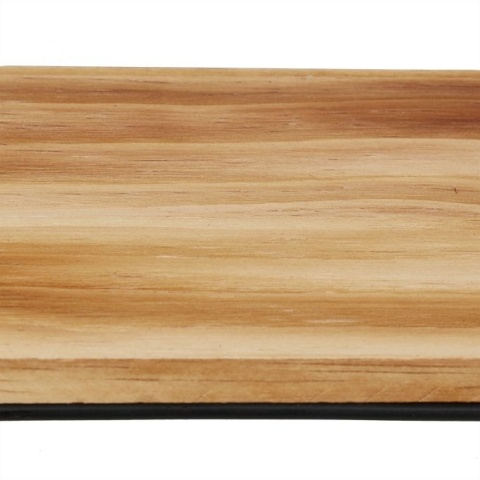 Zestaw 2 półek wiszących Cube czarny/jasnobrązowy MDF/żelazo 25x25x12cm i 20x20x12cm