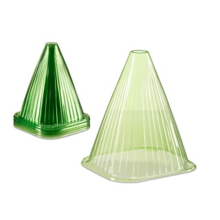 Zestaw 24 kapeluszy ochronnych na rośliny PVC przezroczysta zieleń 22x19,5x18,5cm wentylacja