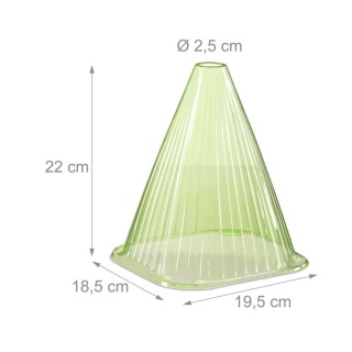 Zestaw 24 kapeluszy ochronnych na rośliny PVC przezroczysta zieleń 22x19,5x18,5cm wentylacja