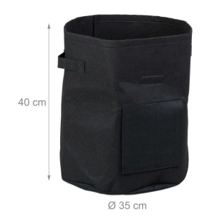 Zestaw 3 worków do sadzenia z polaru 40x35cm 38L czarne z okienkiem ogrodowe