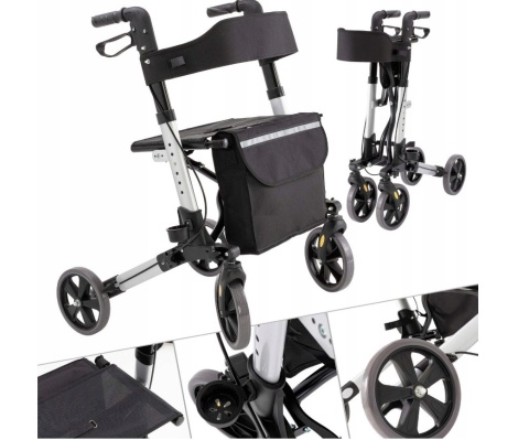 Balkonik na kółkach KESSER - składany - 67x63 cm - siedzisko 46 cm - do 136 kg