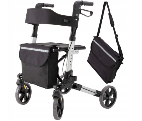 Balkonik na kółkach KESSER - składany - 67x63 cm - siedzisko 46 cm - do 136 kg