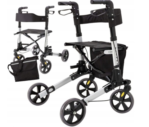 Balkonik na kółkach KESSER - składany - 67x63 cm - siedzisko 46 cm - do 136 kg