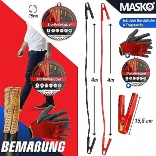 Kable rozruchowe MASKO 2x4 m - 1500A - 12/24V - 30 mm - zabezpieczenie