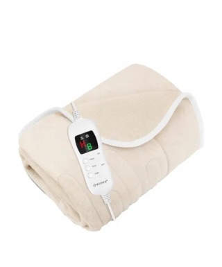 Koc elektryczny grzewczy KESSER 160x120 cm - beżowy - polar - pilot - 120W