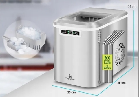 Kostkarka do lodu KESSER 12 kg/24h - 2,2L - 36x24,9x32,7 cm - 2 rozmiary kostek