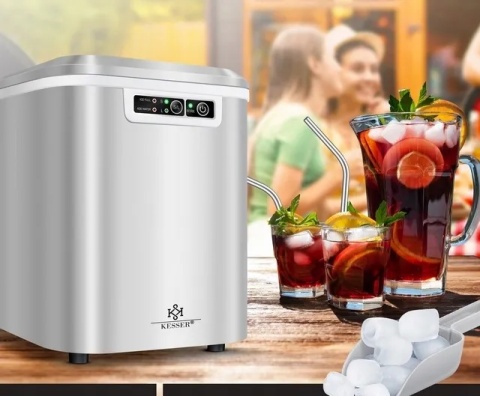Kostkarka do lodu KESSER 12 kg/24h - 2,2L - 36x24,9x32,7 cm - 2 rozmiary kostek