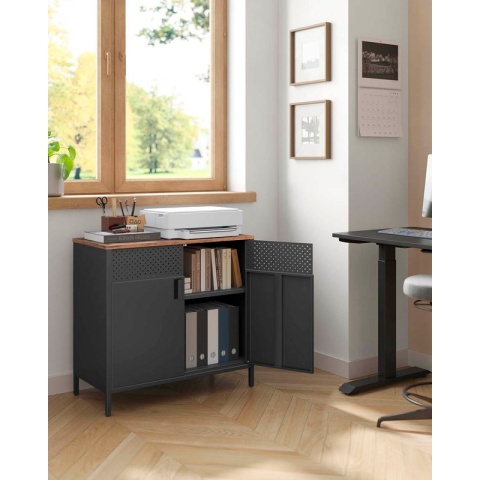 Kredens witryna do salonu uniwersalna 80 cm czarna