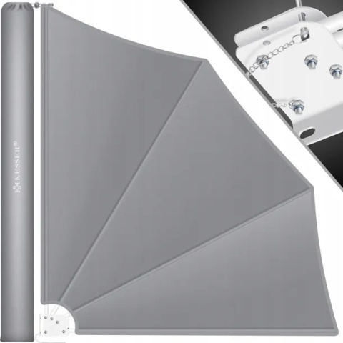 Markiza boczna wachlarzowa 140x140 cm - poliester/stal - 160g/m² - uniwersalna