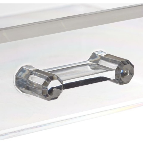 Organizer na kosmetyki z 3 szufladami - bambus/przezroczysty - 15x30x17,5 cm