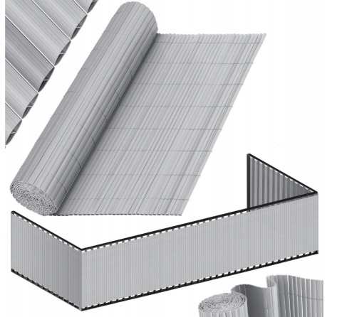 Osłona balkonowa mata 120x300 cm - PVC - szara