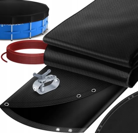 Plandeka okrągła KESSER 305 cm - 200g/m² - polietylen - linka stalowa