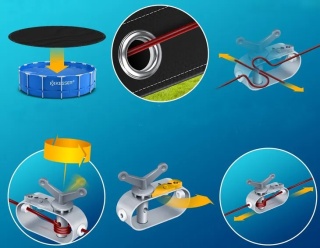 Plandeka okrągła KESSER 305 cm - 200g/m² - polietylen - linka stalowa